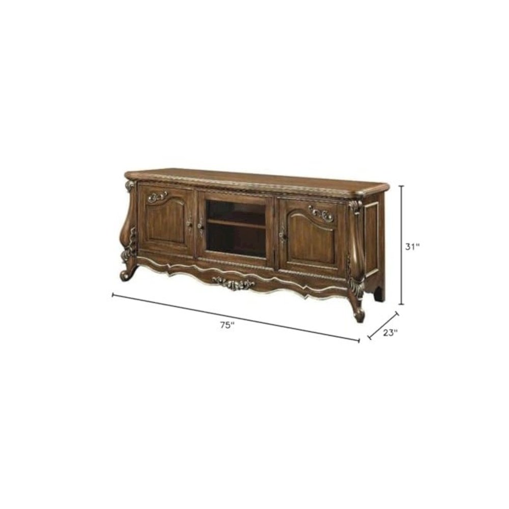 Latisha TV Stand Antique Oak. Picture 2