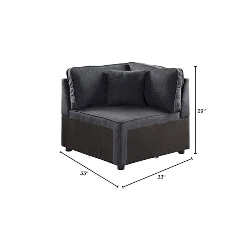 Silvester Modular - Wedge w/Pillow Gray Fabric. Picture 4