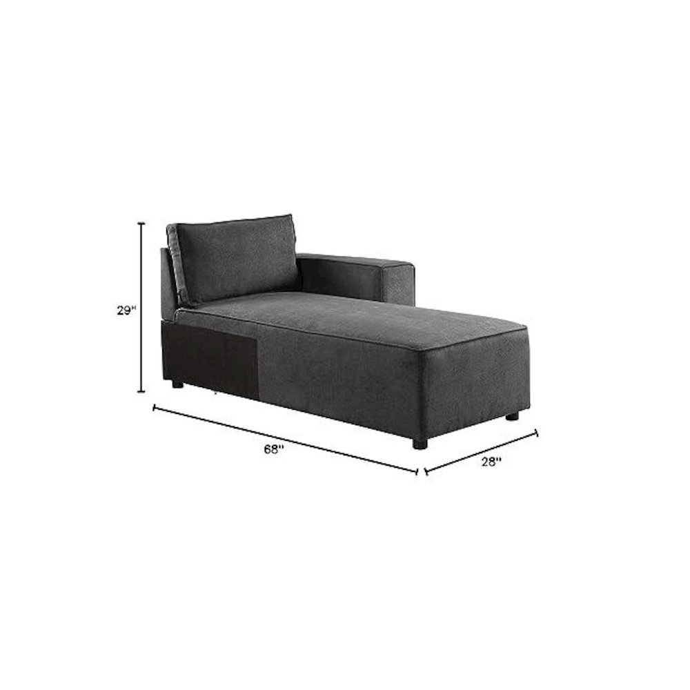 Silvester Modular - Chaise w/2 Pillows Gray Fabric. Picture 4
