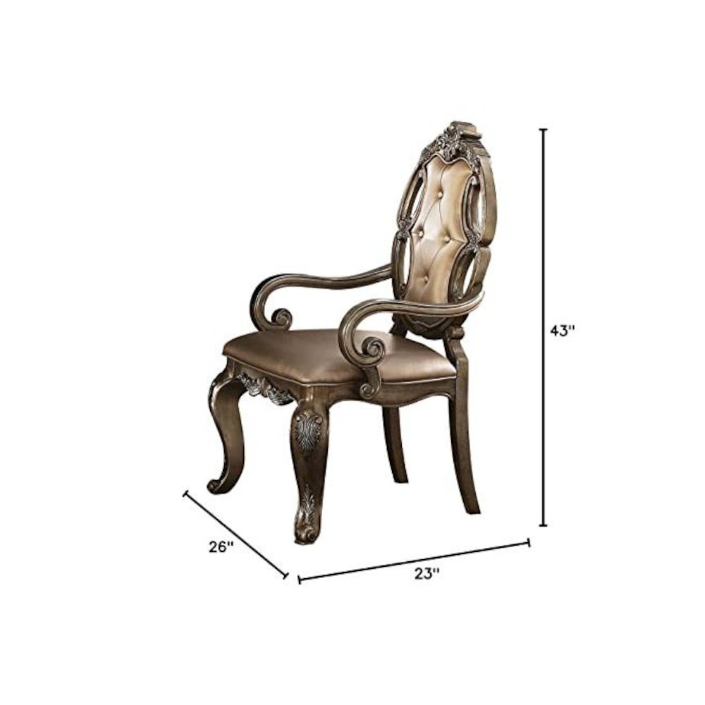 Ragenardus Arm Chair (Set-2) Synthetic Leather & Vintage Oak. Picture 2