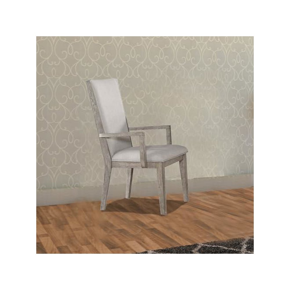 Rocky Arm Chair (Set-2) Fabric & Gray Oak. Picture 7