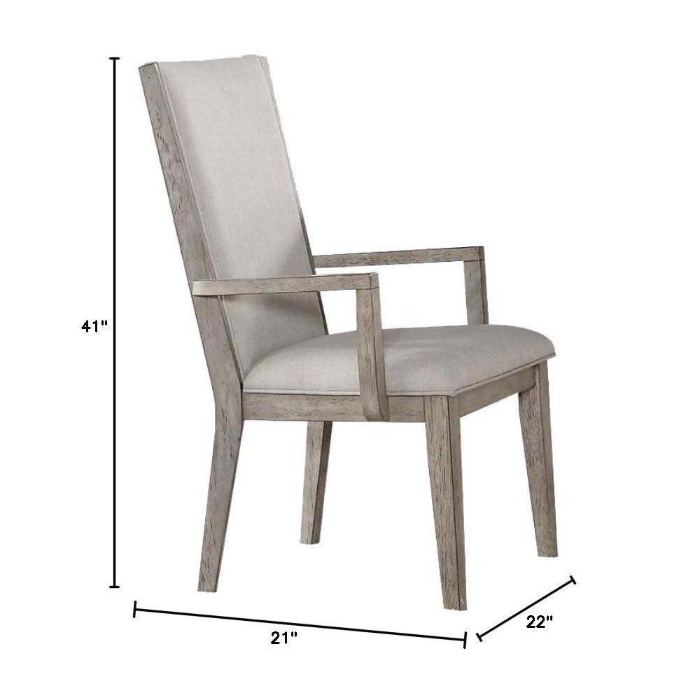 Rocky Arm Chair (Set-2) Fabric & Gray Oak. Picture 5