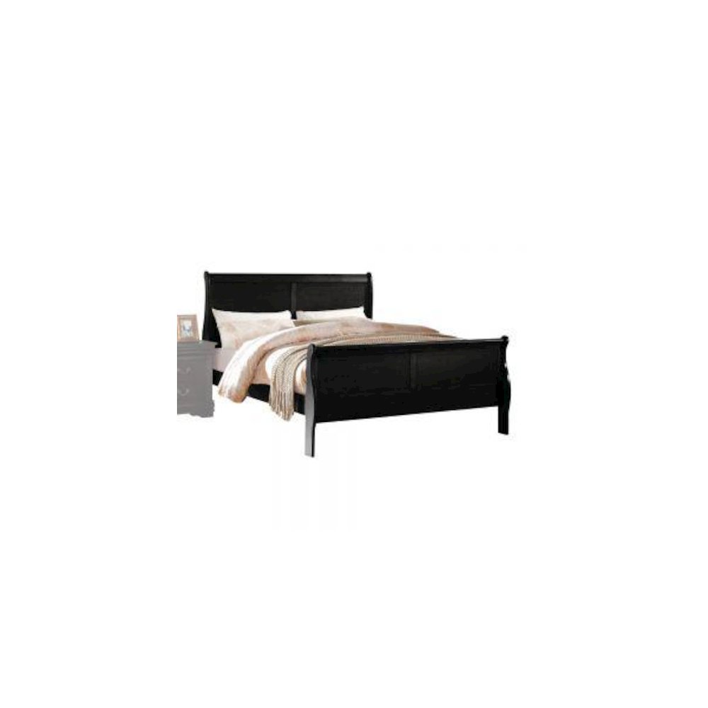 Louis Philippe Eastern King Bed Black. Picture 1