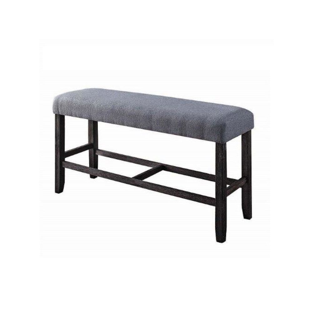 Yelena Counter Height Bench Fabric & Weathered Espresso. Picture 1