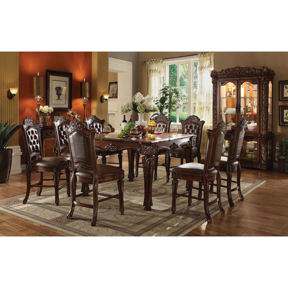 Vendome Counter Height Chair (Set-2) Synthetic Leather & Cherry. Picture 2