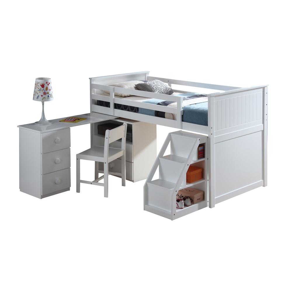 Wyatt Twin Loft Bed Set White. Picture 1