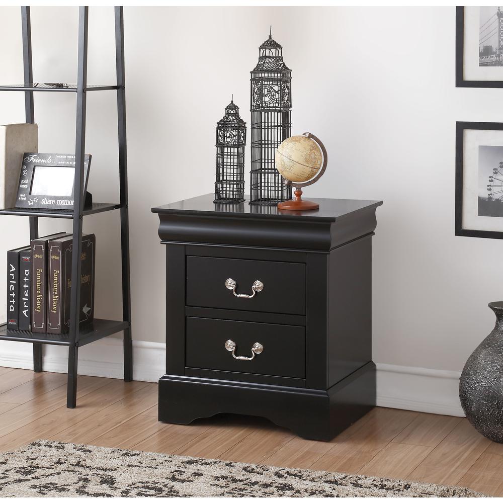 Louis Philippe III Nightstand, Black  (19503). Picture 5