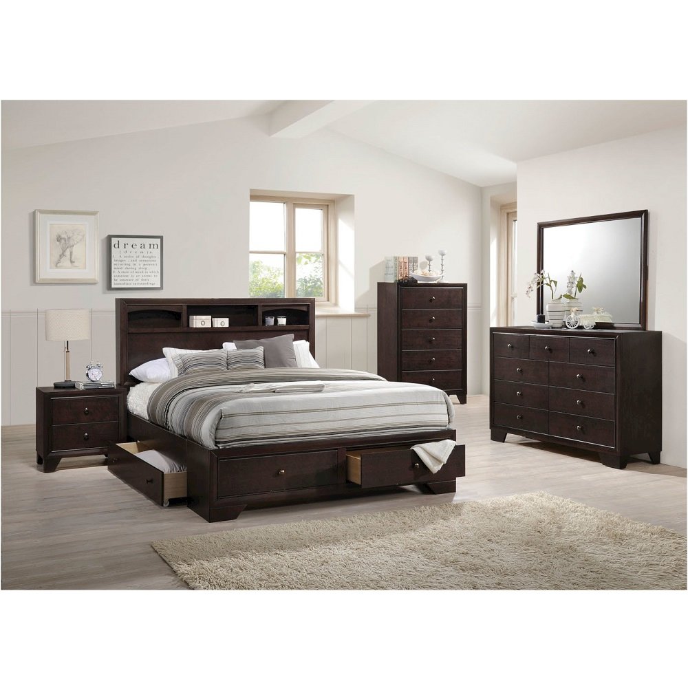 Madison II Queen Bed w/Storage Espresso. Picture 6