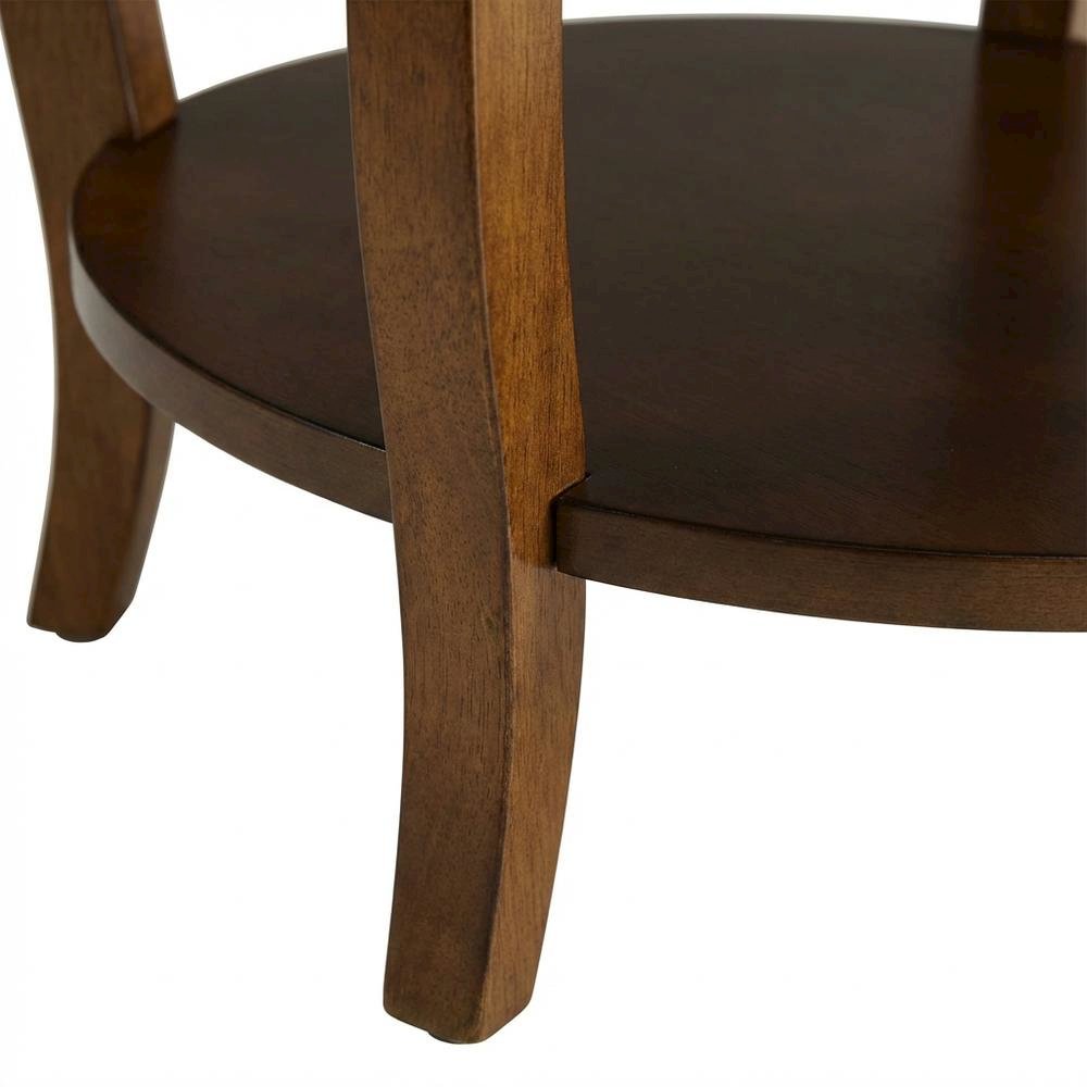Walnut, Accent Side Table, Quality Build, Durable Wood Frame. Picture 5
