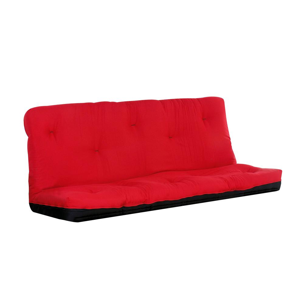 Nabila Full Futon Mattress (6"H) Red & Black. Picture 6