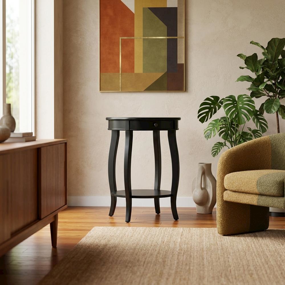 Black Accent Table with Modern Design and Sturdy Construction. Picture 3