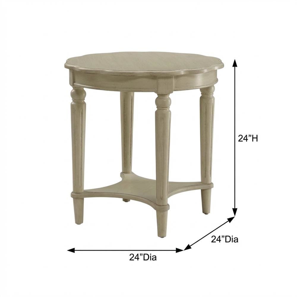 Antique White End Table with Elegant Style and Durable Finish. Picture 7