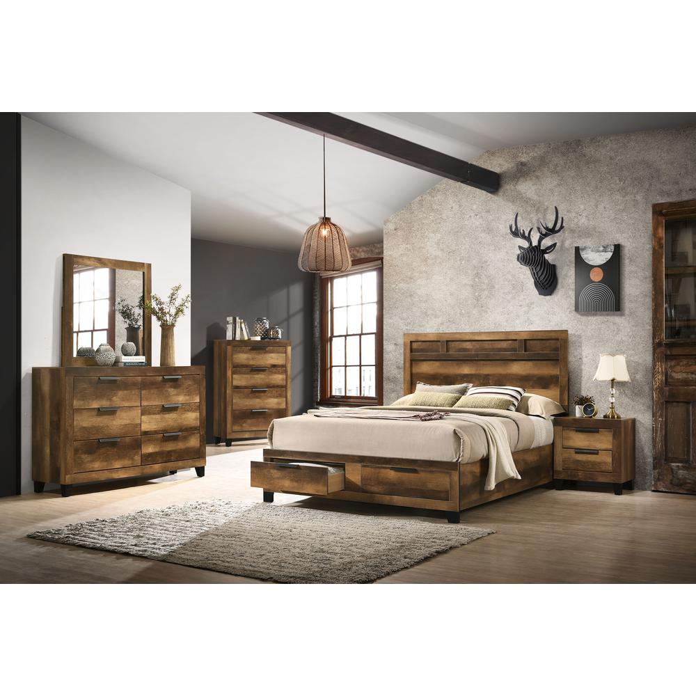 Morales Nightstand, Rustic Oak Finish (28593). Picture 29