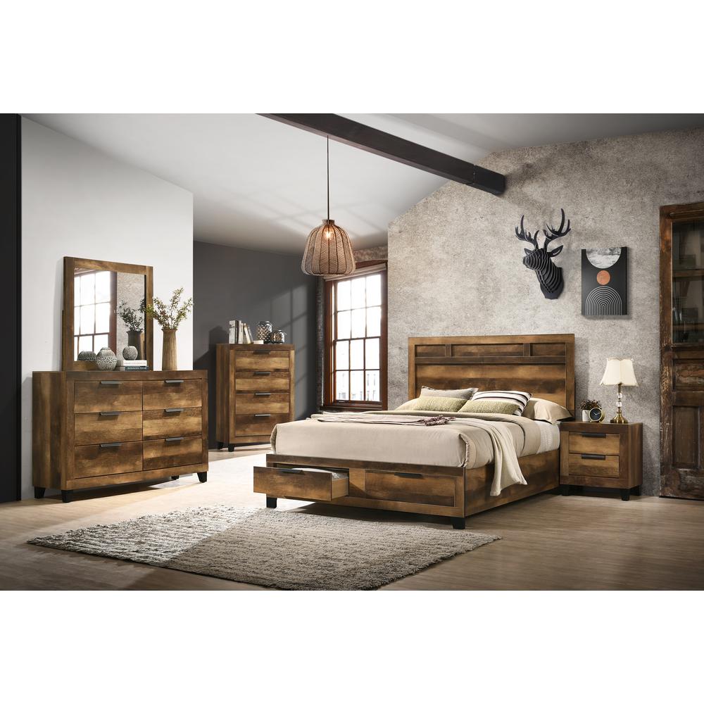 Morales Nightstand, Rustic Oak Finish (28593). Picture 13
