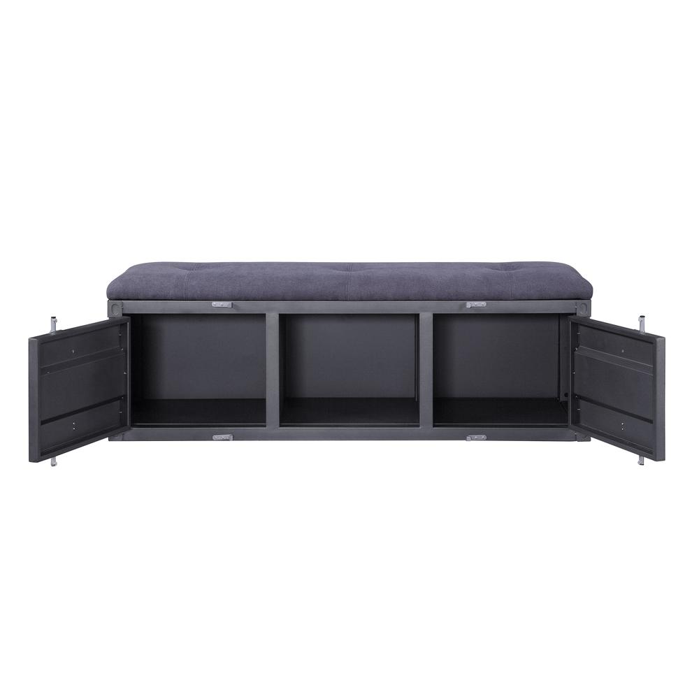 Cargo Bench (Storage), Gray Fabric & Gunmetal. Picture 4
