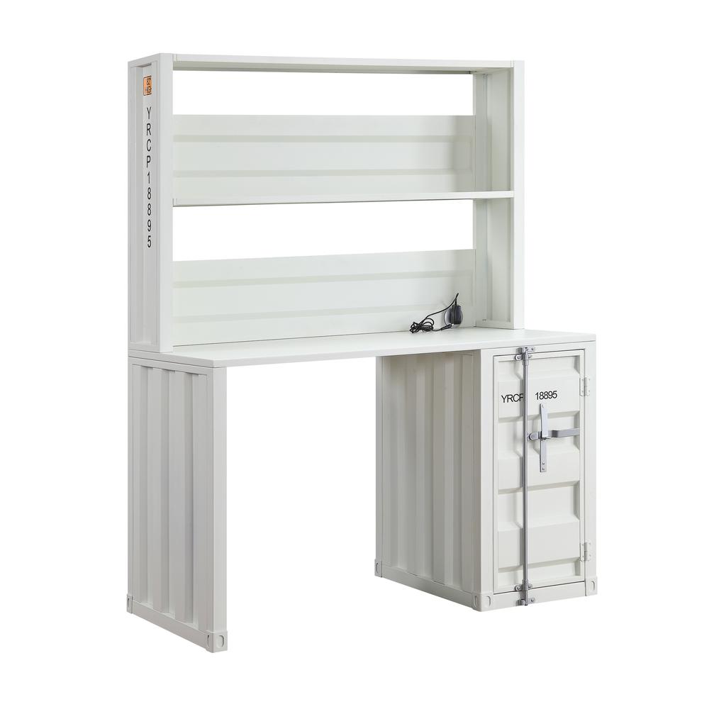 Cargo Desk & Hutch, White. Picture 1