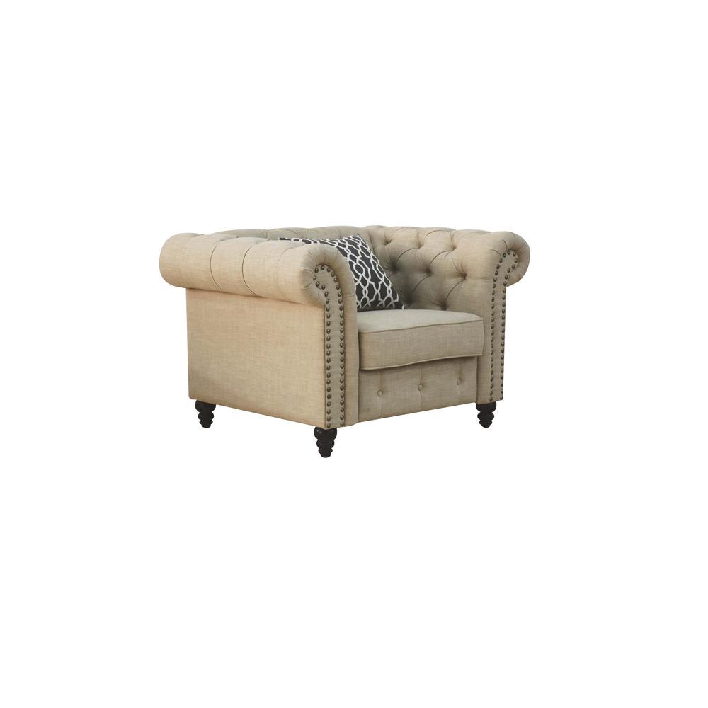 Aurelia Chair w/Pillow Beige Linen. Picture 2