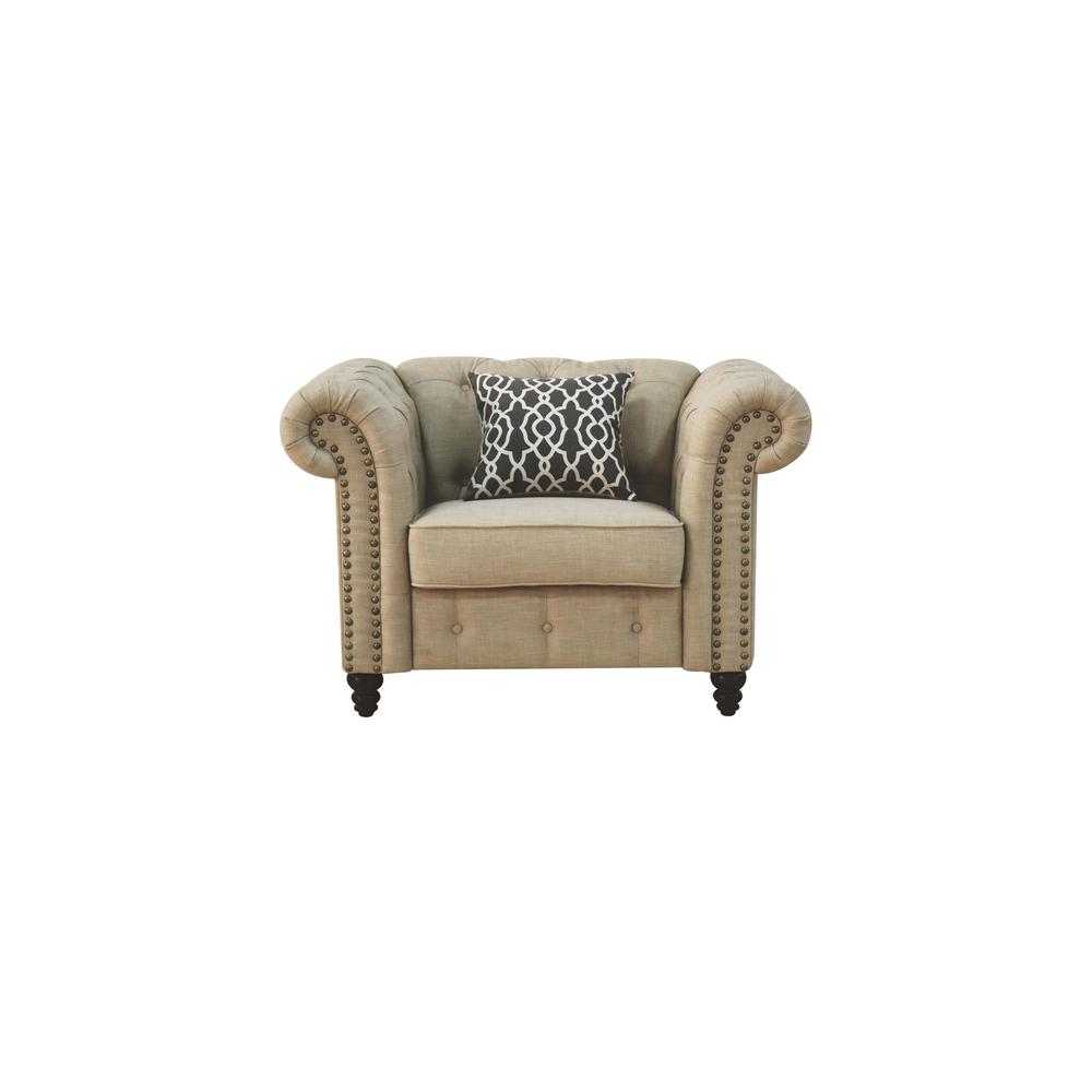 Aurelia Chair w/Pillow Beige Linen. Picture 4