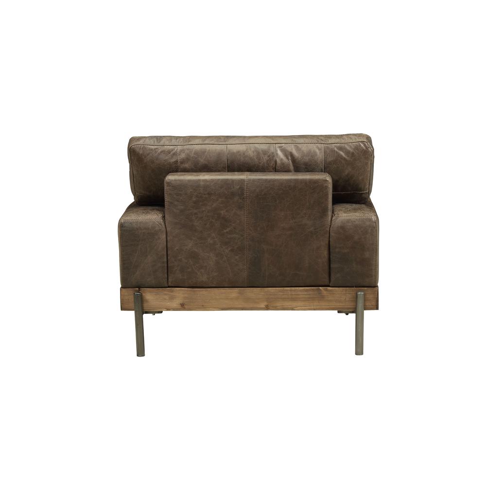 Silchester Chair, Oak & Distress Chocolate Top Grain Leather. Picture 2