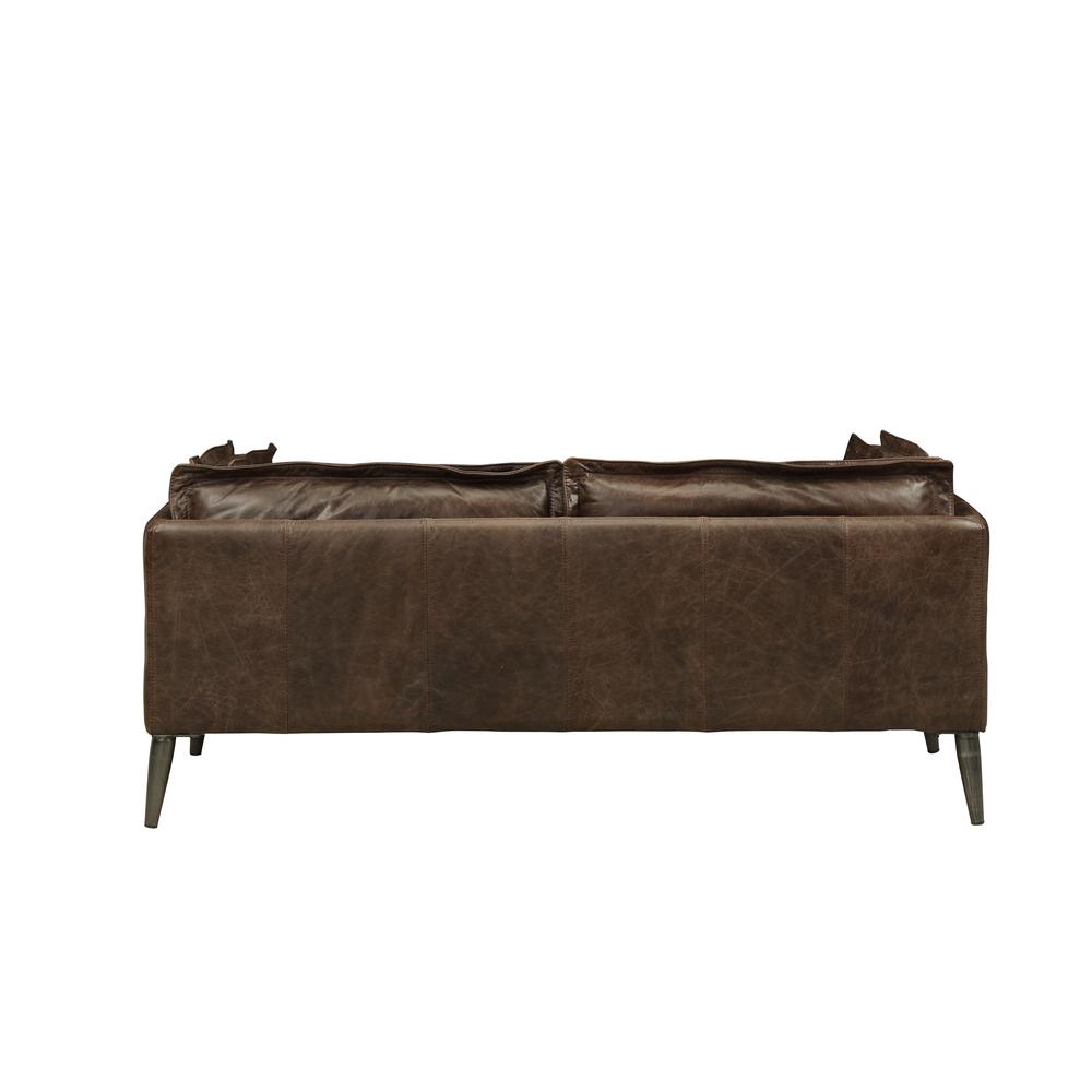 Porchester Loveseat Distress Chocolate Top Grain Leather. Picture 2