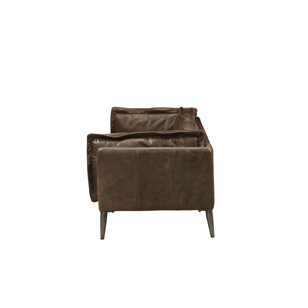 Porchester Loveseat Distress Chocolate Top Grain Leather. Picture 3