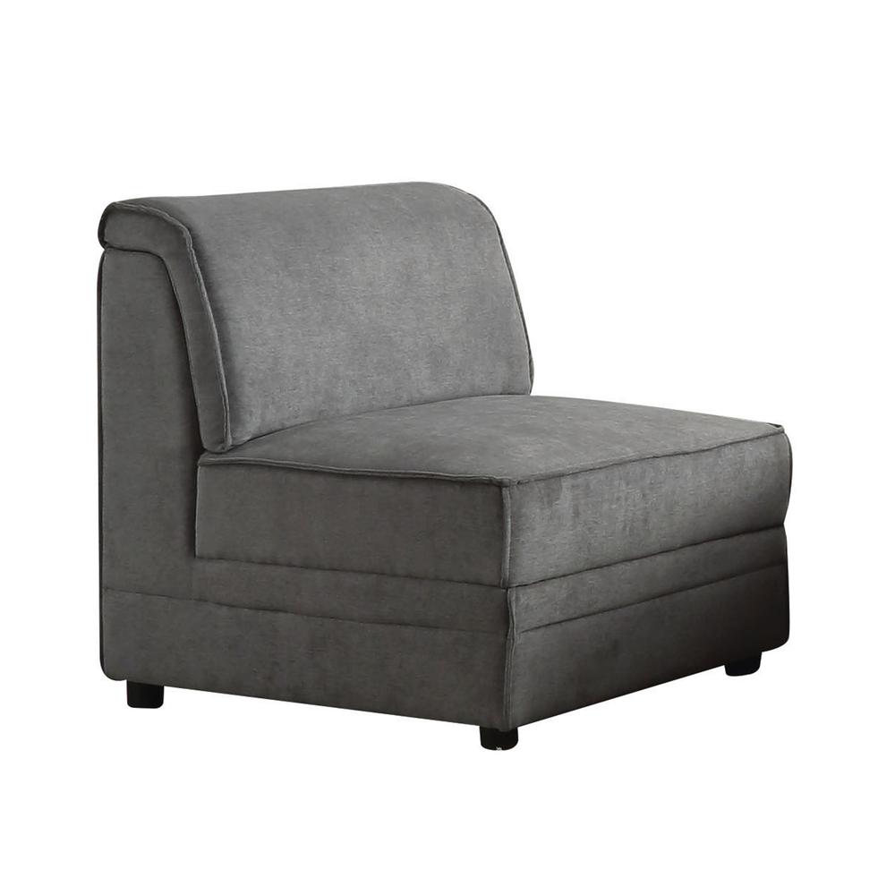 Bois Ottoman w/Storage Gray Velvet. Picture 1