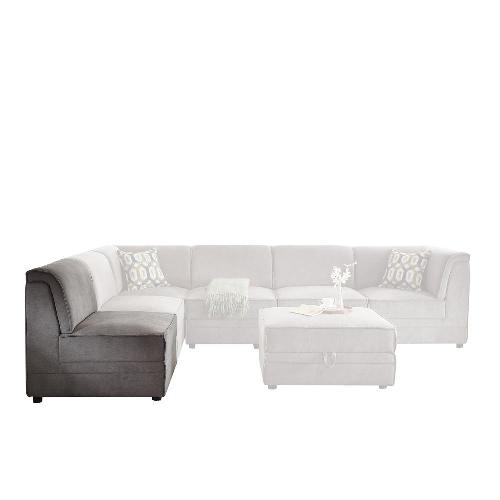 Bois Ottoman w/Storage Gray Velvet. Picture 2