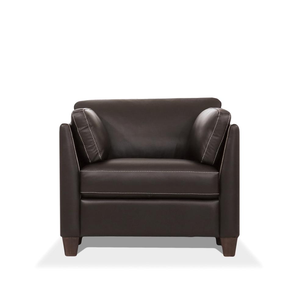 Matias Chair Chocolate Top Grain Leather. Picture 4