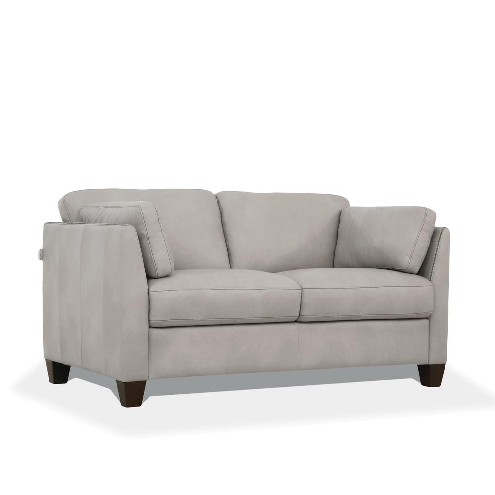 Matias Loveseat Dusty White Top Grain Leather. Picture 4