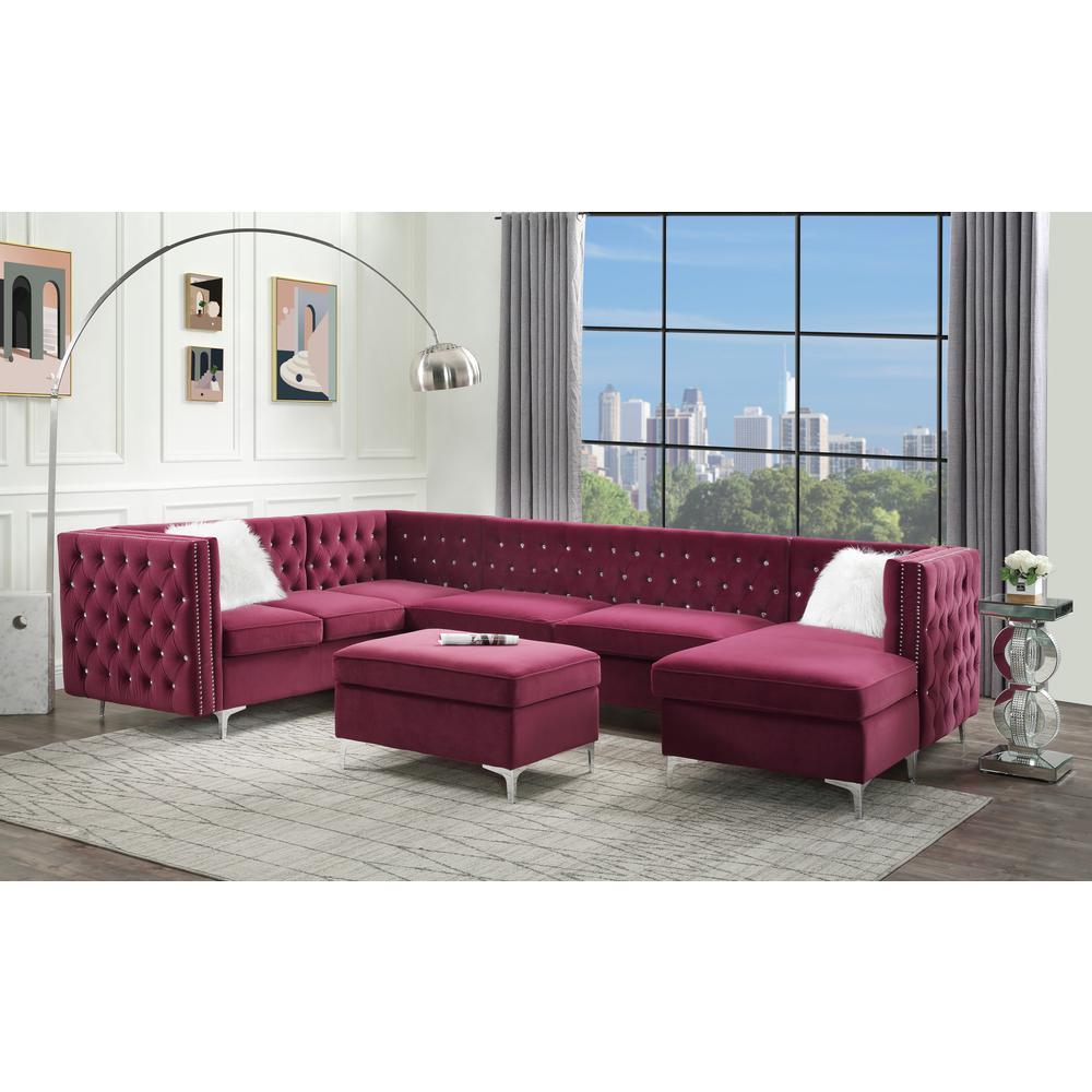 Jaszira Modular - Left Facing & Right Facing Arms , Burgundy Velvet (57330). Picture 11