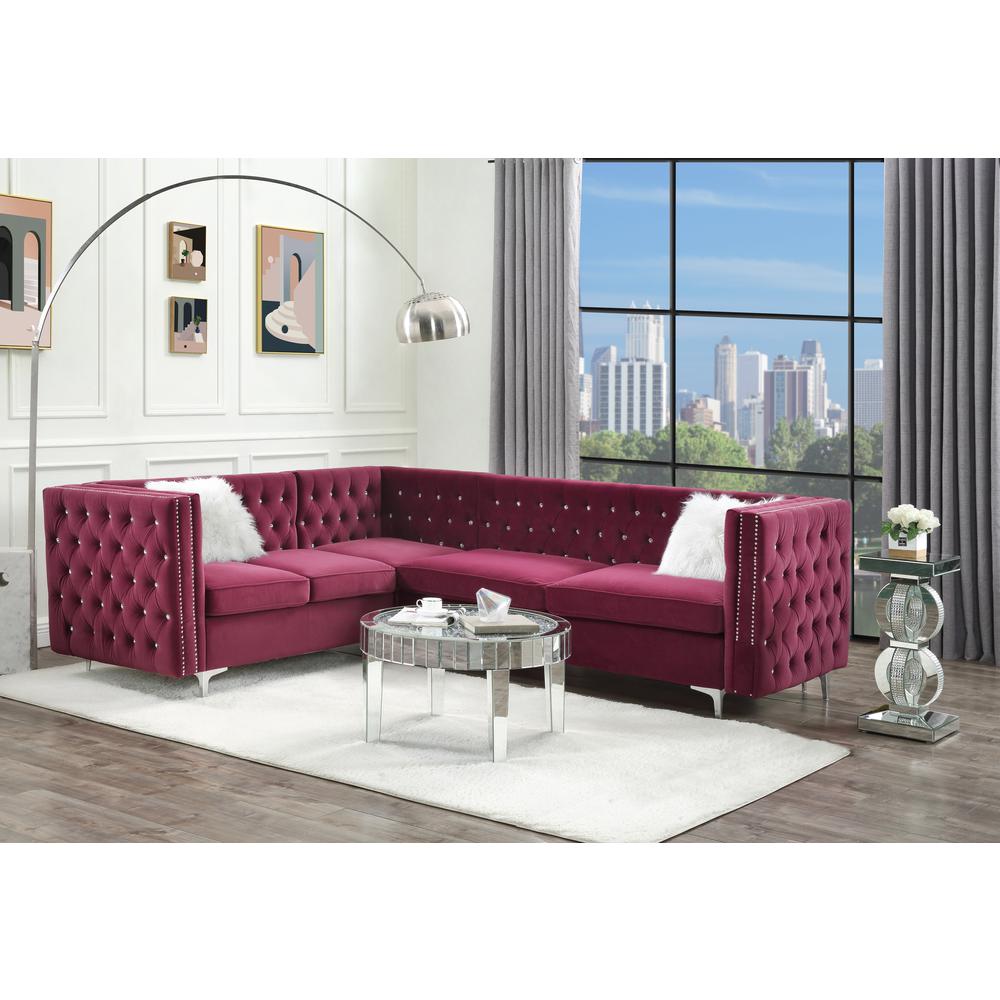 Jaszira Modular - Left Facing & Right Facing Arms , Burgundy Velvet (57330). Picture 12