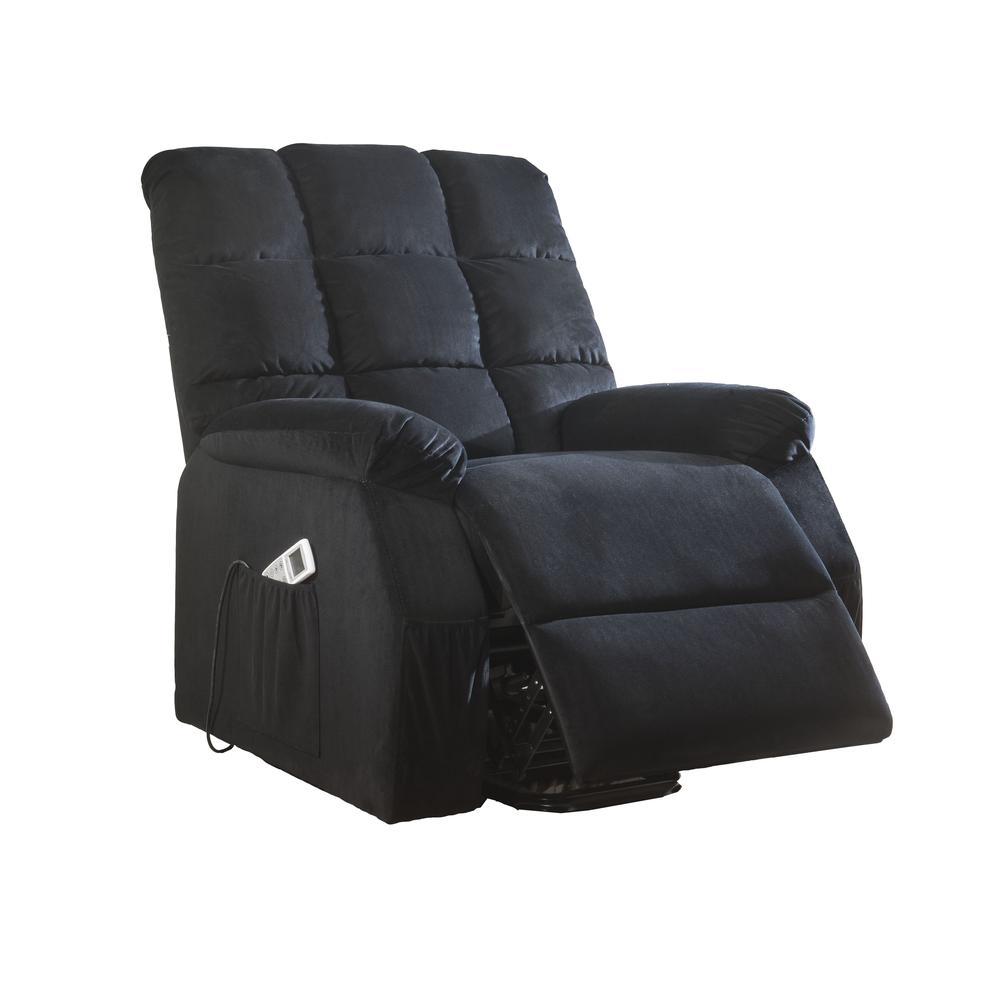 Ipompea Recliner w/Power Lift & Massage, Black Velvet. Picture 3