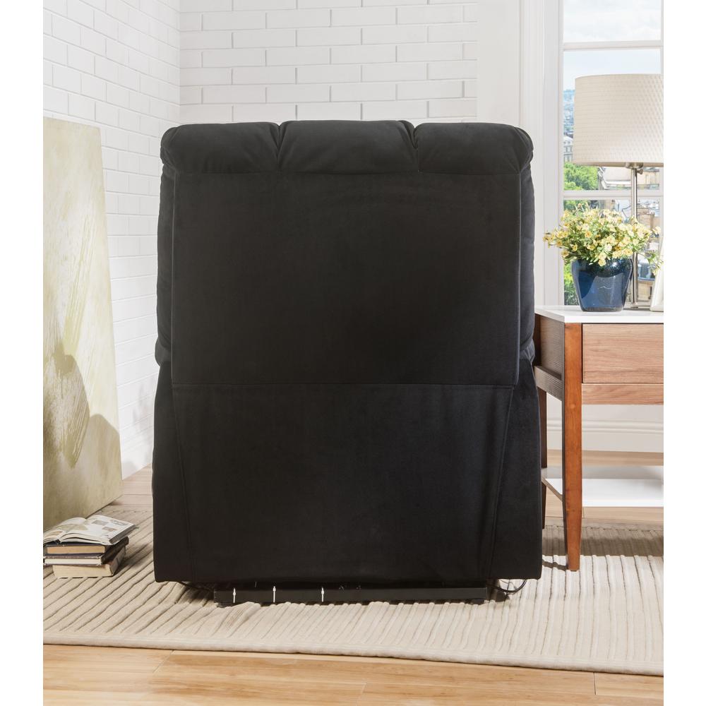 Ipompea Recliner w/Power Lift & Massage, Black Velvet. Picture 5