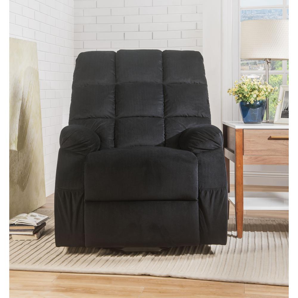Ipompea Recliner w/Power Lift & Massage, Black Velvet. Picture 6
