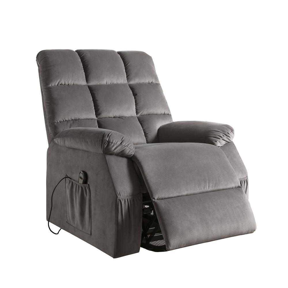 Ipompea Recliner w/Power Lift & Massage, Black Velvet. Picture 8