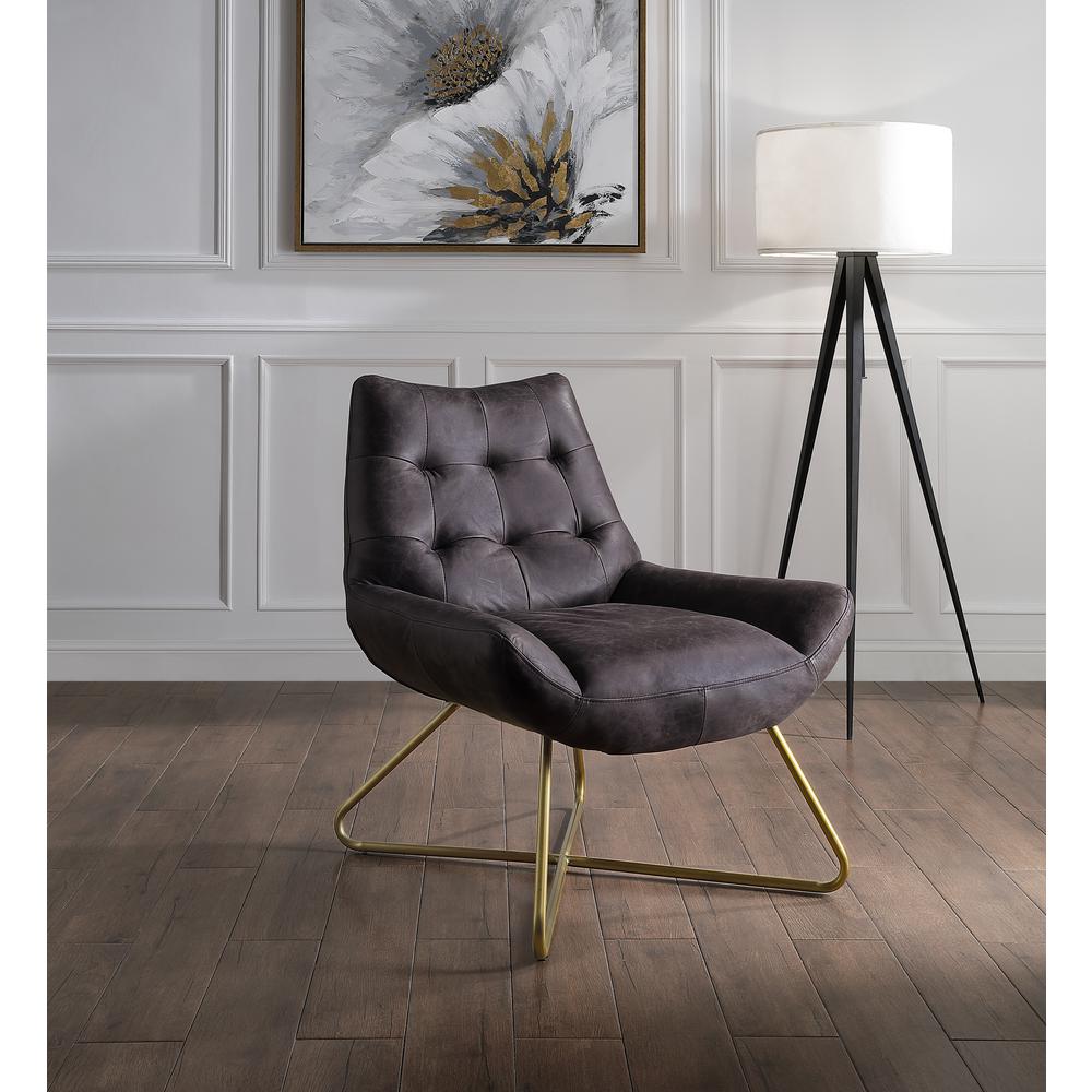 Dhalsim Accent Chair, Antique Ebony Top Grain Leather (59666). Picture 7