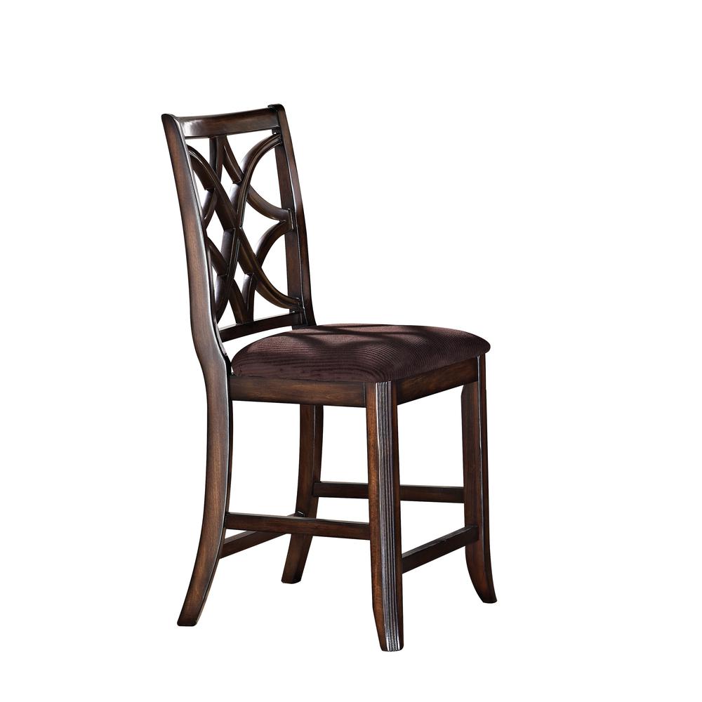 Keenan Arm Chair (Set-2) Brown Microfiber & Dark Walnut. Picture 3