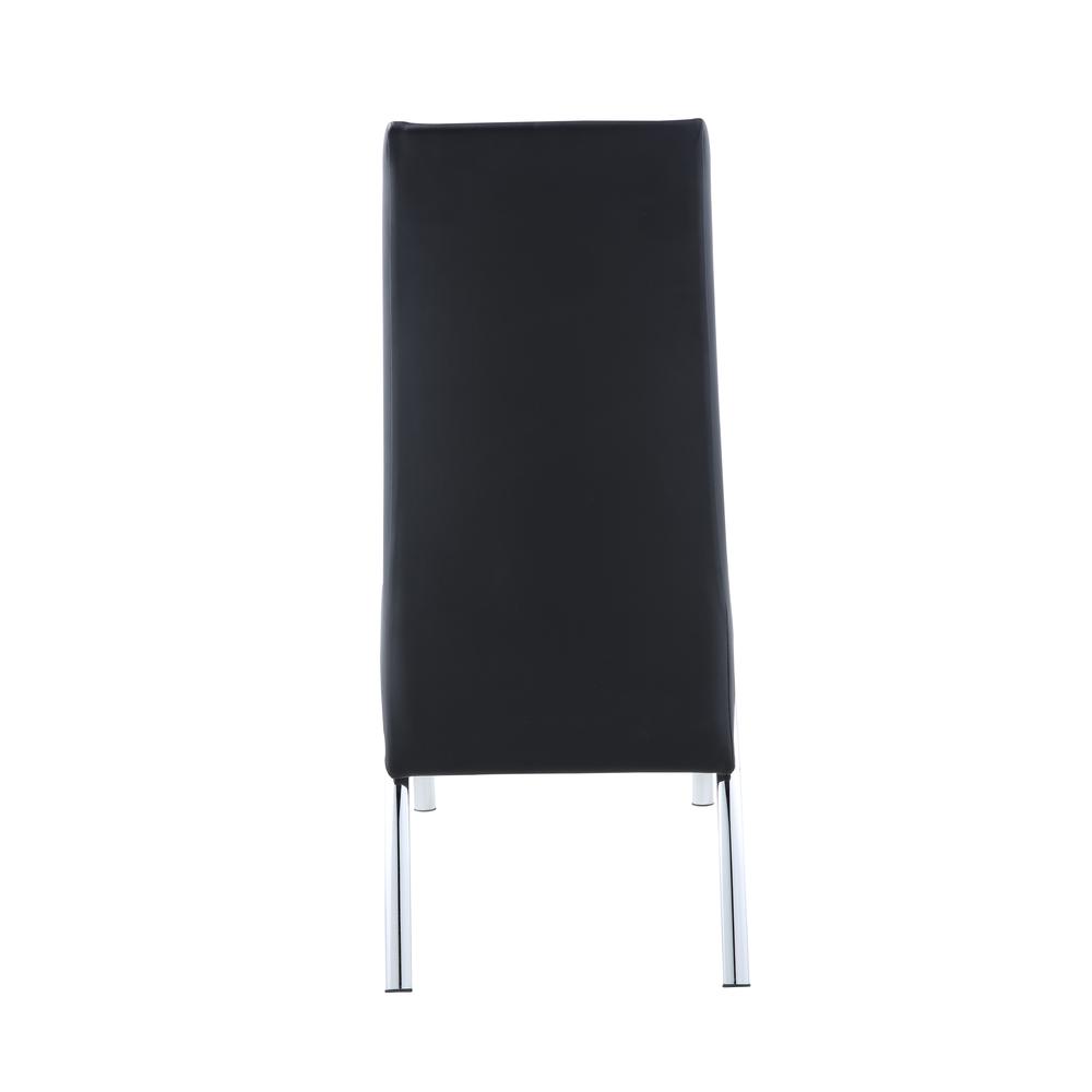 Pervis Side Chair (Set-2), Black PU & Chrome. Picture 2