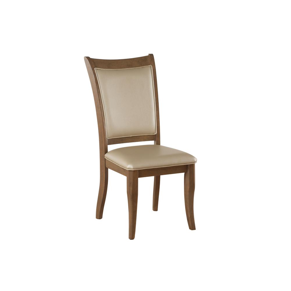 Harald Side Chair (Set-2), Beige PU & Gray Oak. Picture 2