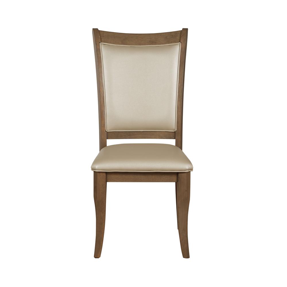 Harald Side Chair (Set-2), Beige PU & Gray Oak. Picture 3