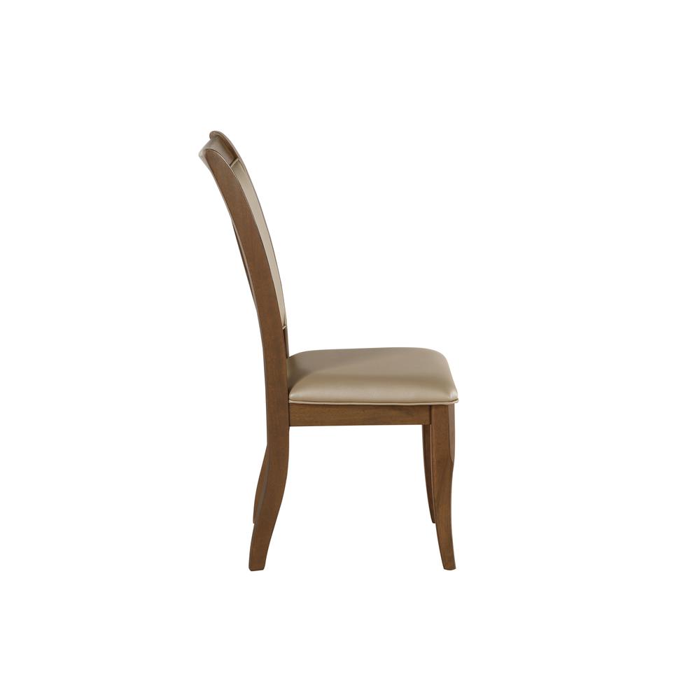 Harald Side Chair (Set-2), Beige PU & Gray Oak. Picture 4