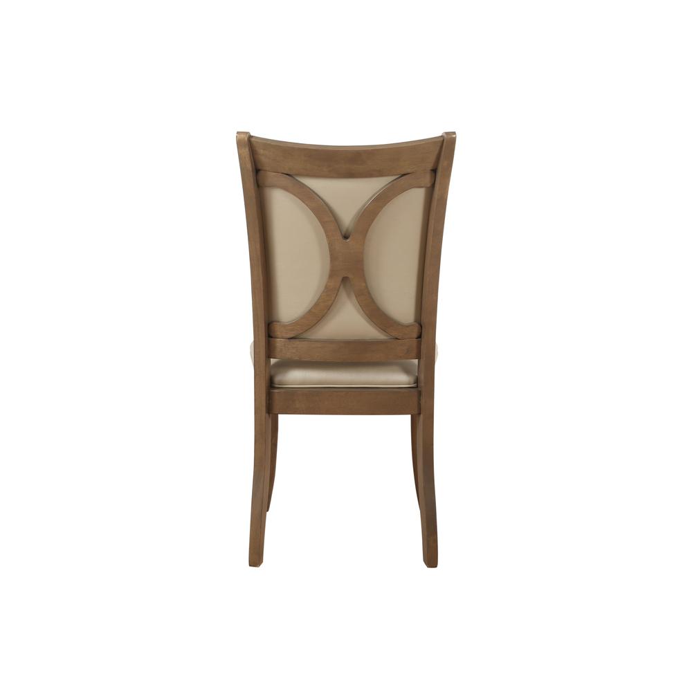 Harald Side Chair (Set-2), Beige PU & Gray Oak. Picture 5