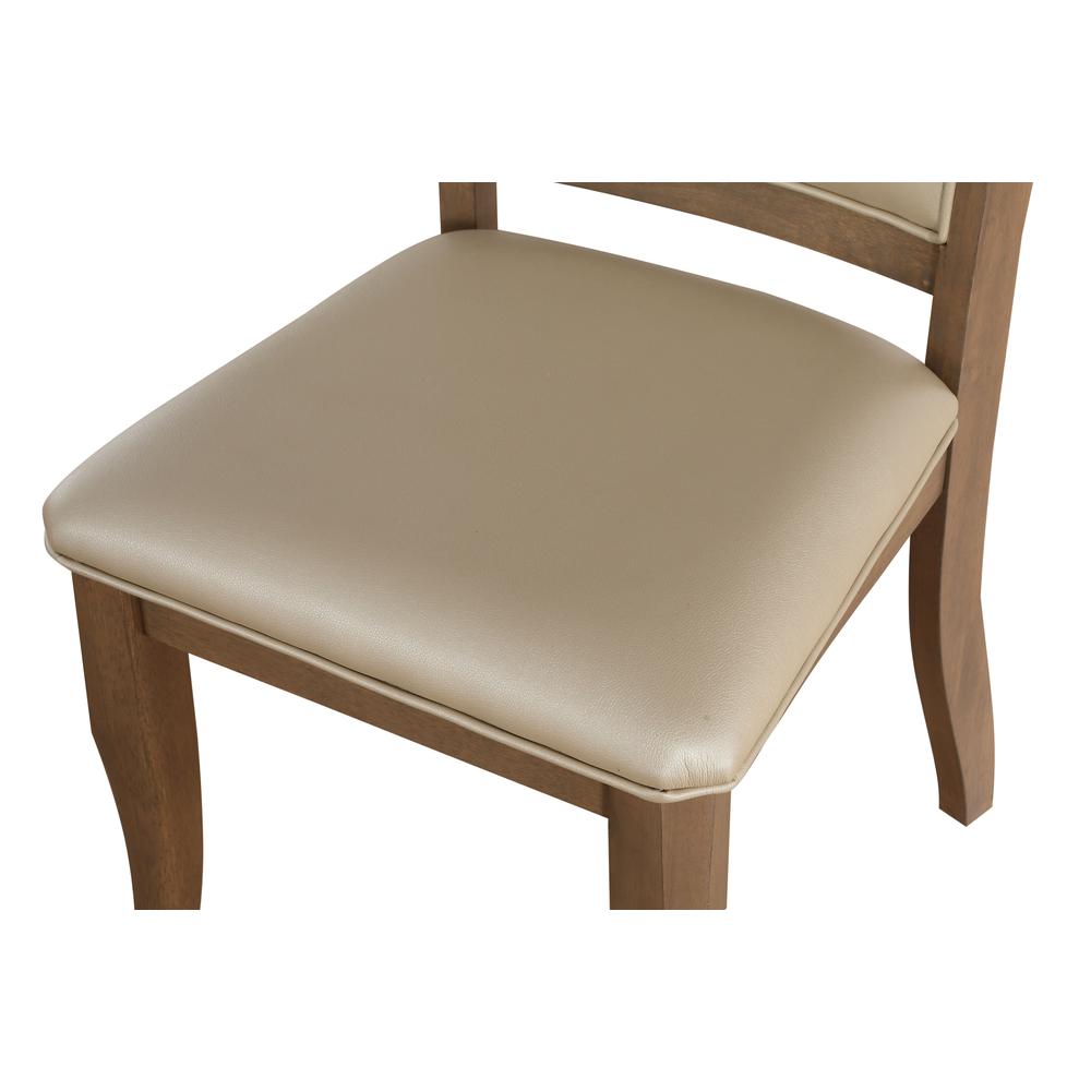 Harald Side Chair (Set-2), Beige PU & Gray Oak. Picture 6
