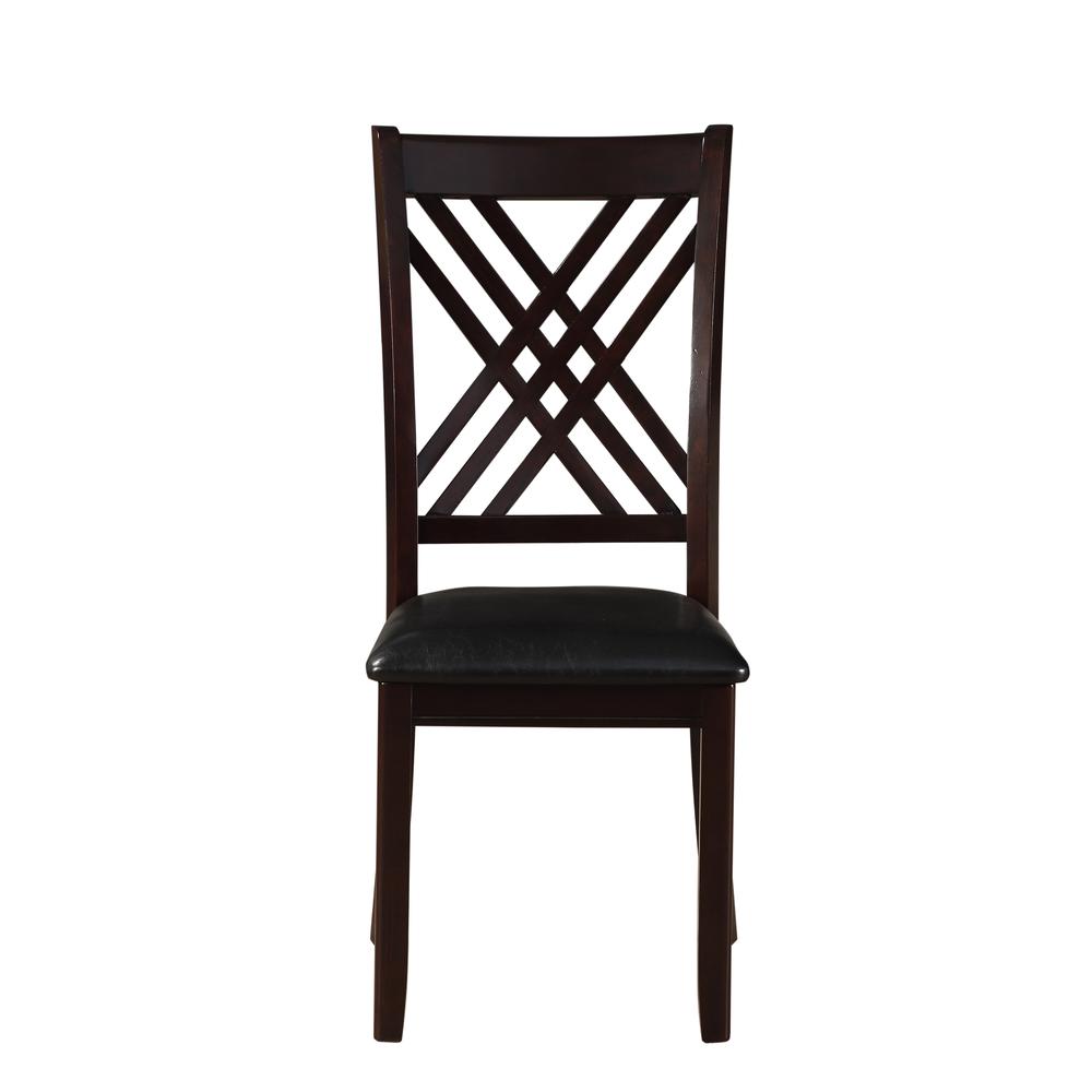 Katrien Side Chair (Set-2), Black PU & Espresso. Picture 3