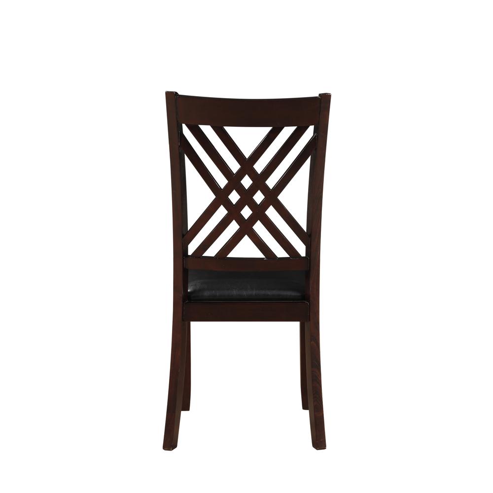 Katrien Side Chair (Set-2), Black PU & Espresso. Picture 5