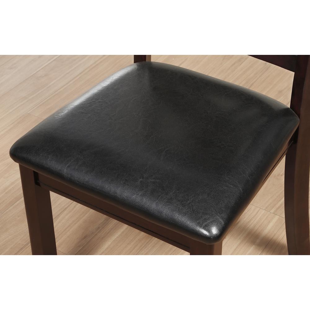 Katrien Side Chair (Set-2), Black PU & Espresso. Picture 6