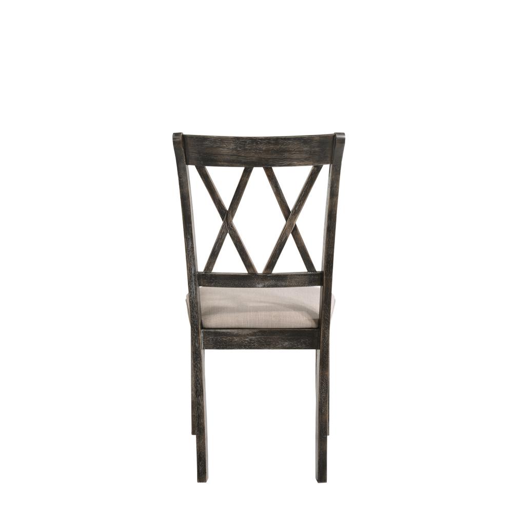 Claudia II Side Chair (Set-2), Fabric & Weathered Gray. Picture 2