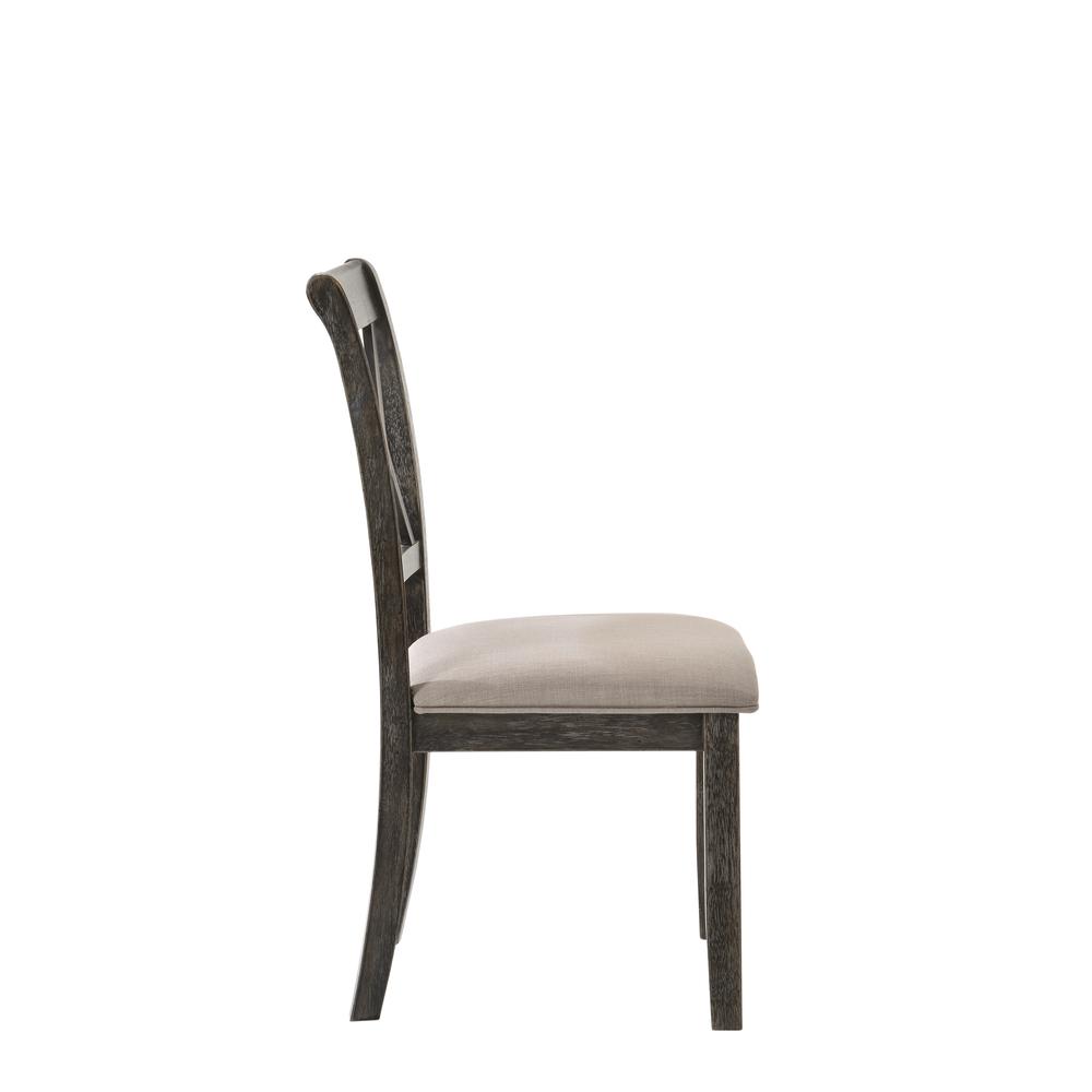 Claudia II Side Chair (Set-2), Fabric & Weathered Gray. Picture 4