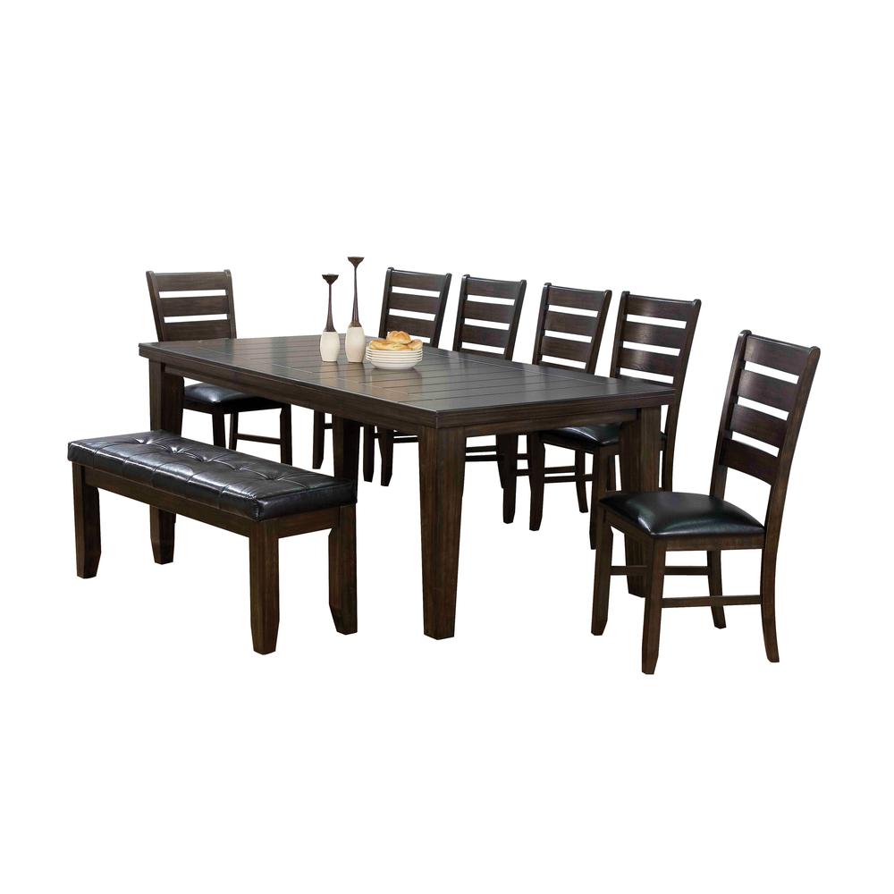 Urbana Side Chair (Set-2) Black Synthetic Leather & Espresso. Picture 3