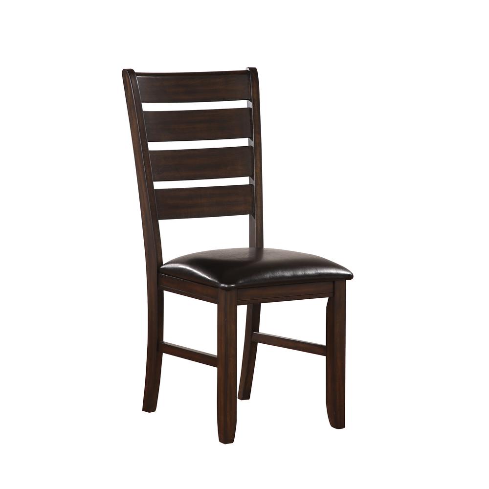 Urbana Side Chair (Set-2) Black Synthetic Leather & Espresso. Picture 1